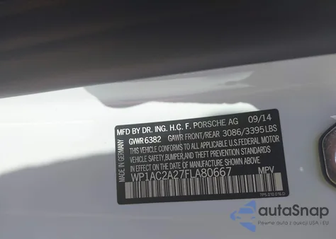 2015 Porsche Cayenne Turbo from USA, damaged, VIN WP1AC2A27FLA80667